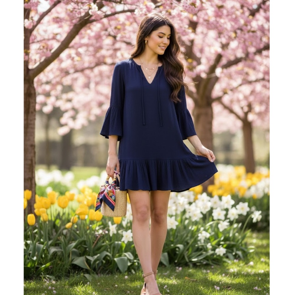 Draper James blue‎ tunic size S